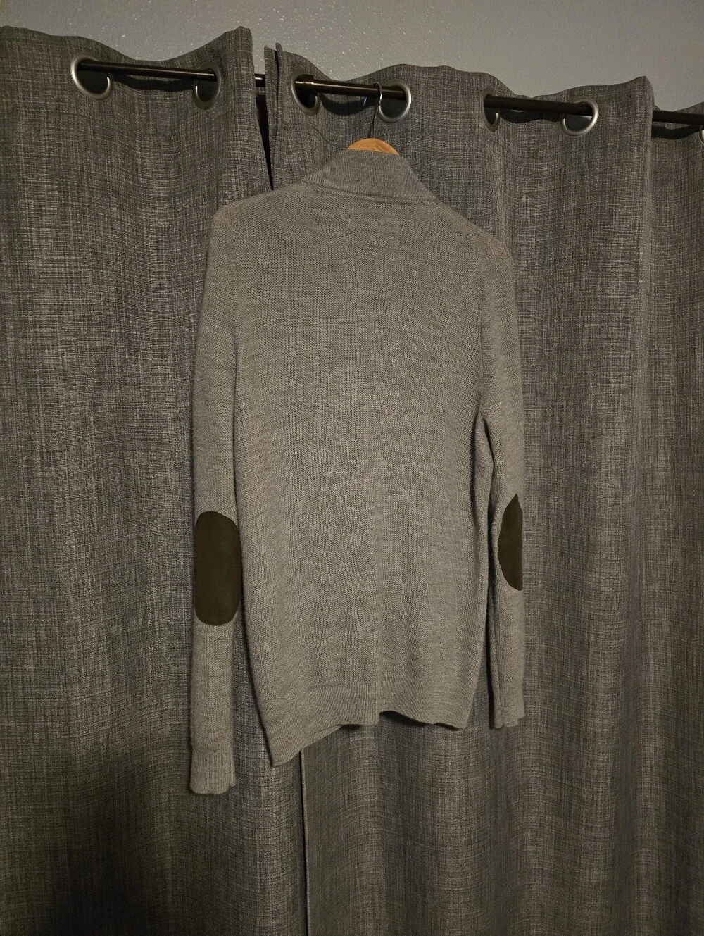 Joseph Abboud 100% Extra Fine Merino Wool Full Zip Sweater Gray Size M